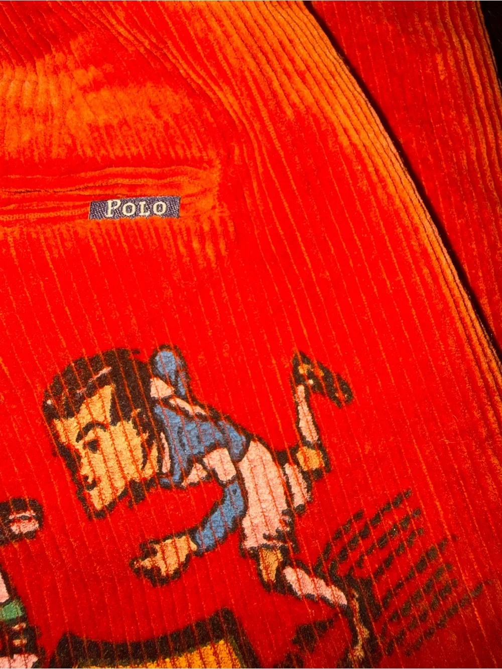 Polo by Ralph Lauren Red Corduroy Jeans with Sports Graphic